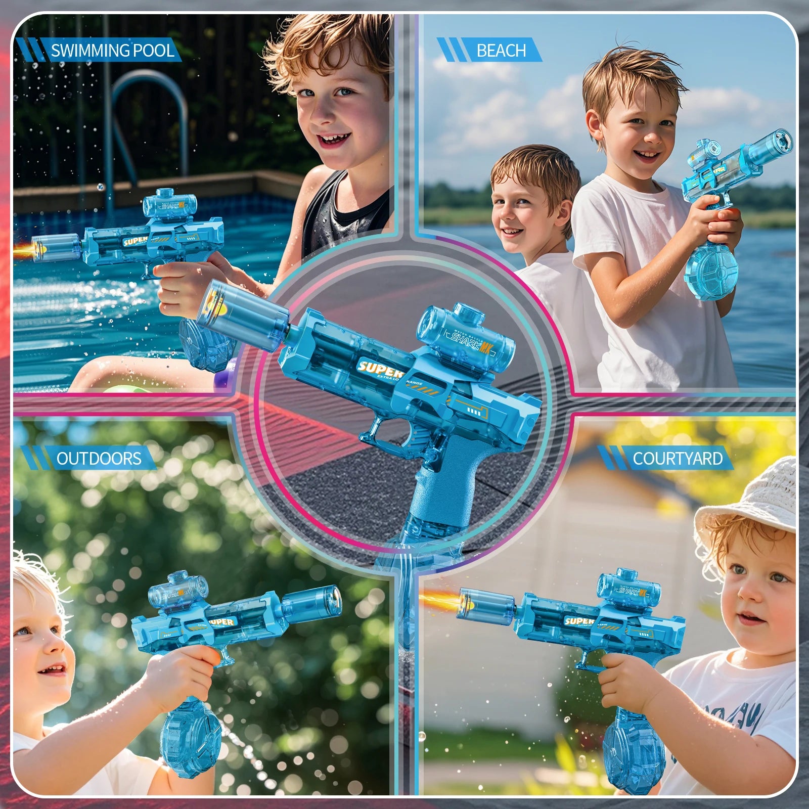 The 2025 New Ice Mouse Ice Burst High-speed Continuous Fire Linkage Reloading Large-capacity Water Gun Toy